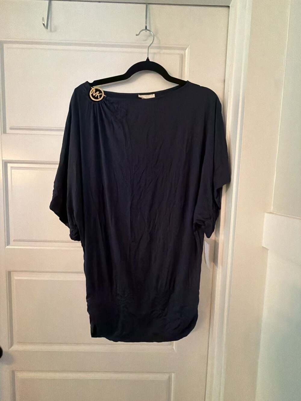 Michael Kors New Navy Logo Ring Cover Up Size XS/S